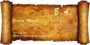 Buro Abod névjegykártya